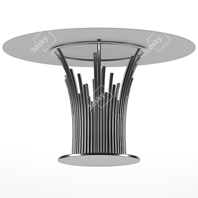 Tyronza 59" Modern Pedestal Dining Table 3D model image 2