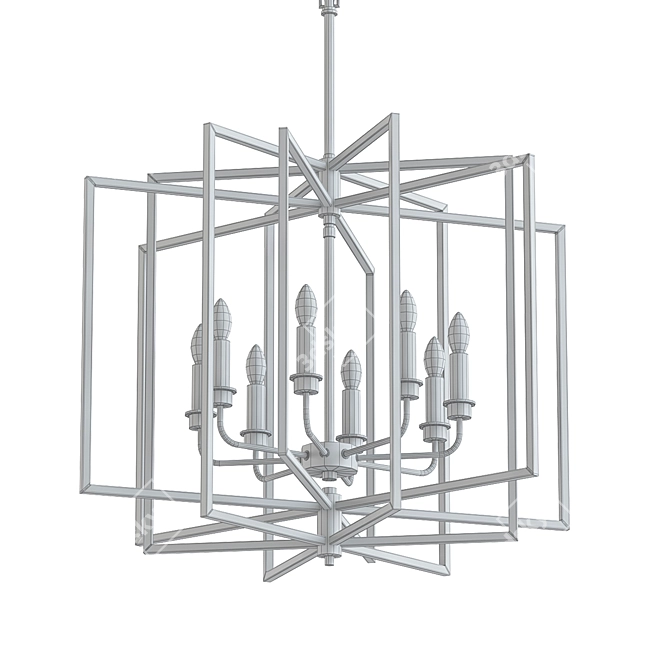 Elegant Large Abner Chandelier 3D model image 2