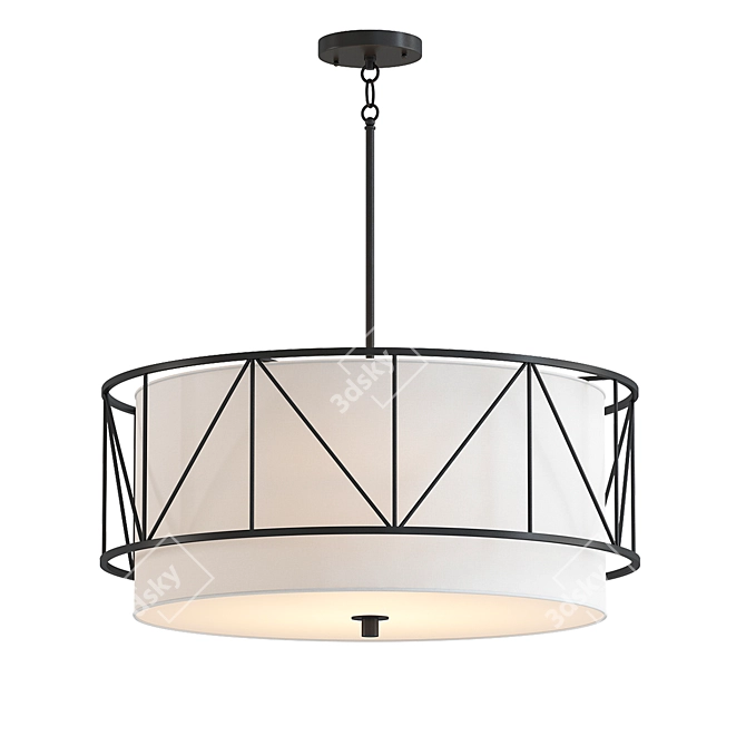 Modern Geo Drum Chandelier 3D model image 1