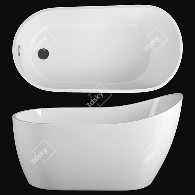 Toreno 1370 Slipper Freestanding Bath 3D model image 1