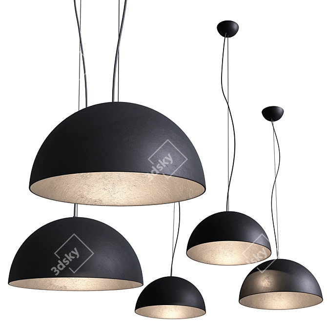 Elegant RUGIADA Pendant Lamp: Gibas 3D model image 4