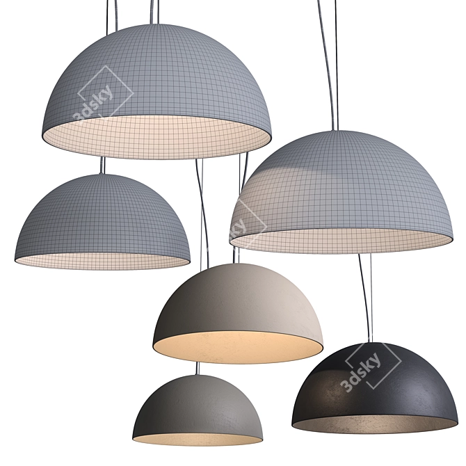 Elegant RUGIADA Pendant Lamp: Gibas 3D model image 5