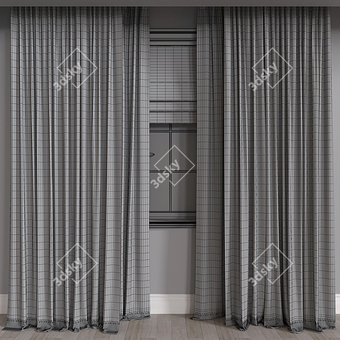 Elegant Vray & Corona Curtain 3D model image 3