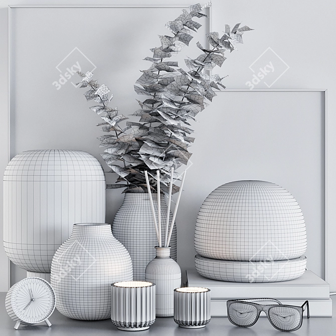 Elegant Home Decor Set 3D model image 6