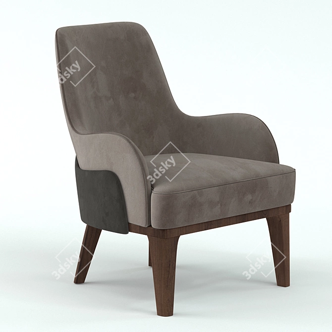 Elegant Gill Armchair 3D model image 1