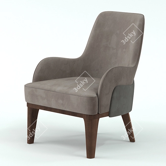 Elegant Gill Armchair 3D model image 3