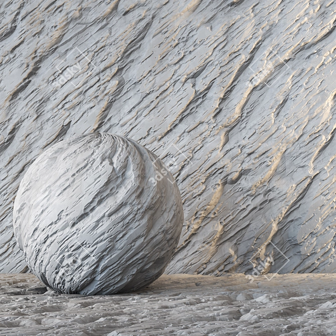 Seamless Stone Wall Texture 4K 3D model image 1