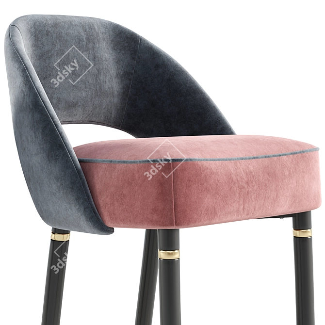 Luxurious Norfolk Velvet Stool 3D model image 2