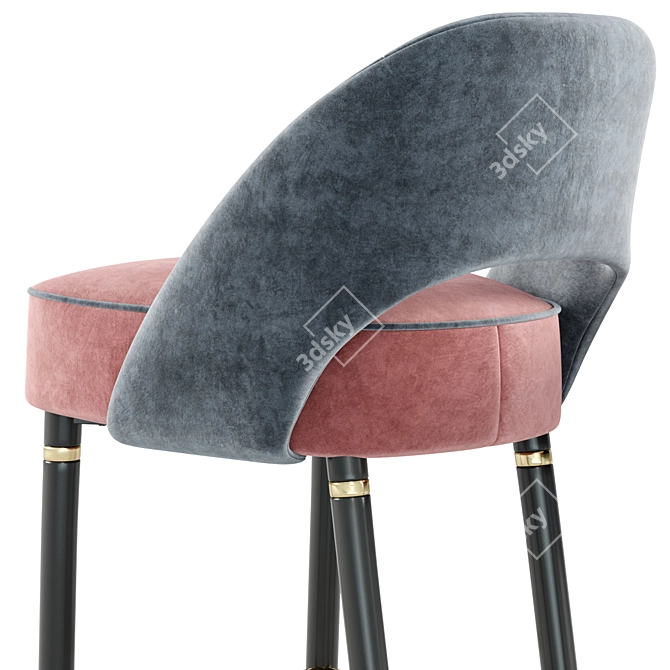 Luxurious Norfolk Velvet Stool 3D model image 3