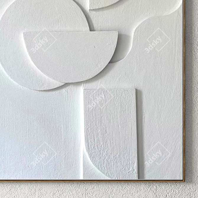 Plaster Duo Frame: Modern Interior Art 3D model image 3