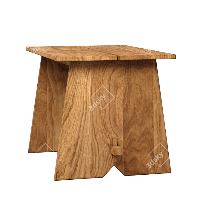 Tillman Wooden Outdoor Stool 3D model image 2