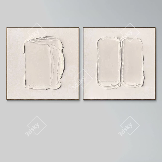 Abstract Plaster Photo Frames 3D model image 3