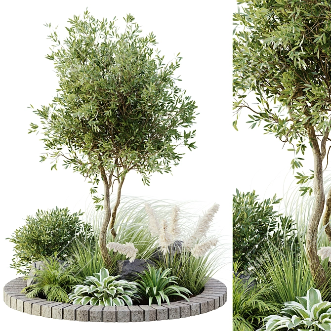 Nature-Inspired Outdoor Plant Set 3D model image 1