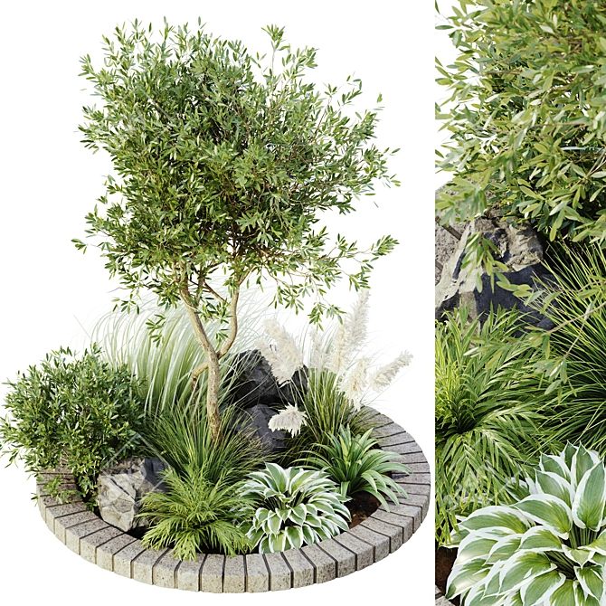 Nature-Inspired Outdoor Plant Set 3D model image 4