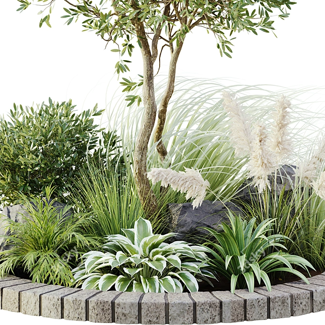 Nature-Inspired Outdoor Plant Set 3D model image 5