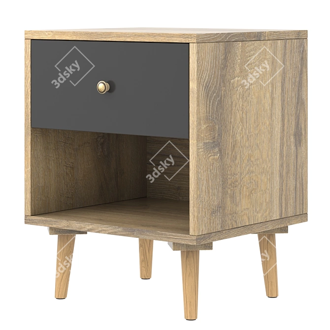 Sophisticated Berber Bedside Table 3D model image 1