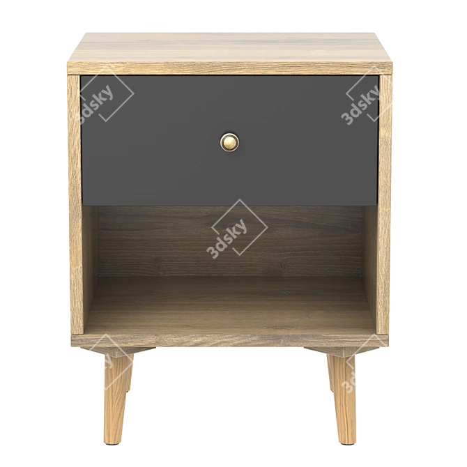 Sophisticated Berber Bedside Table 3D model image 2