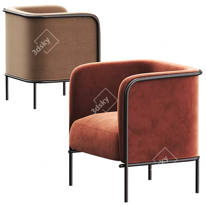 GABER PLACE Easy Chair: Modern Comfort 3D model image 3