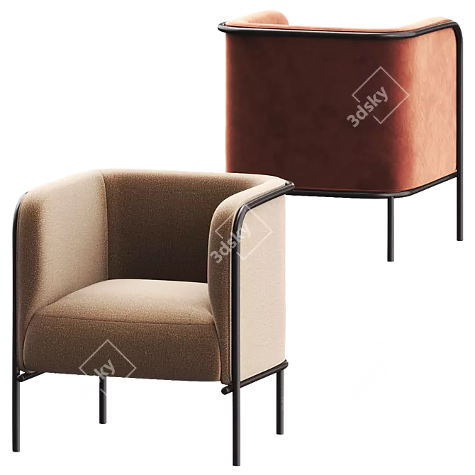 GABER PLACE Easy Chair: Modern Comfort 3D model image 4