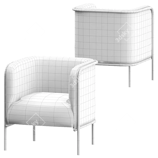 GABER PLACE Easy Chair: Modern Comfort 3D model image 5