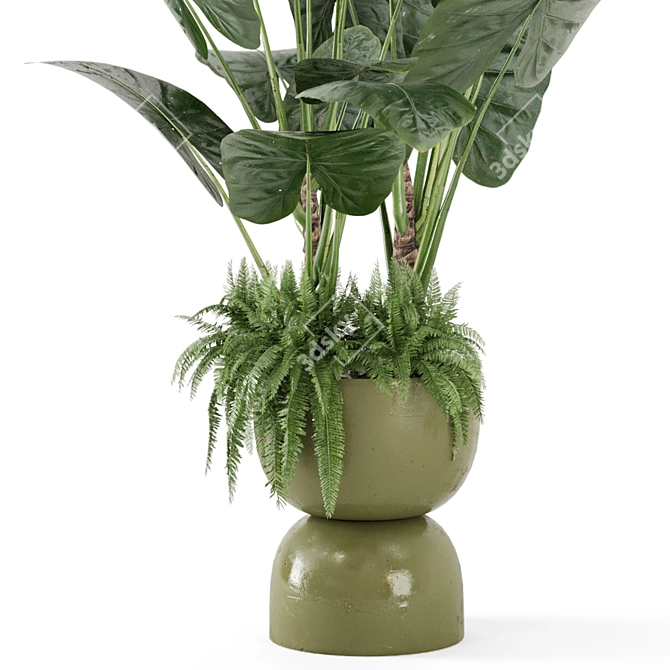 Rusty Concrete Pot: Indoor Plants Set 3D model image 3