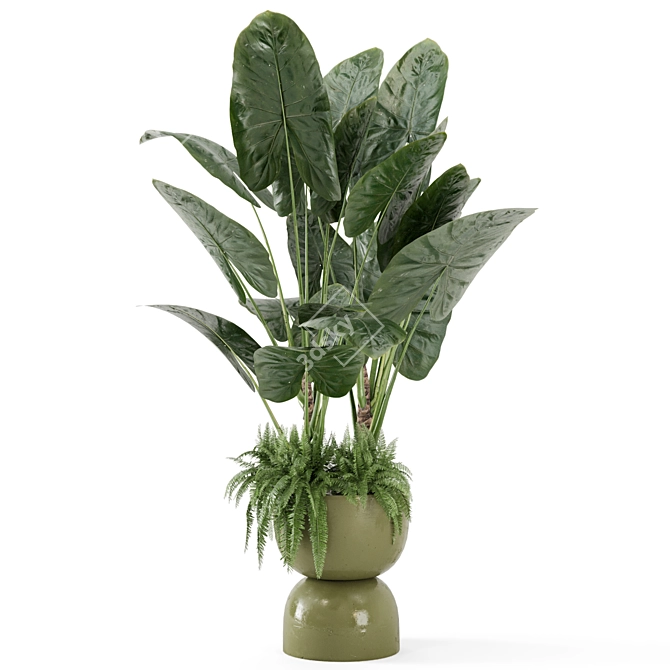 Rusty Concrete Pot: Indoor Plants Set 3D model image 6