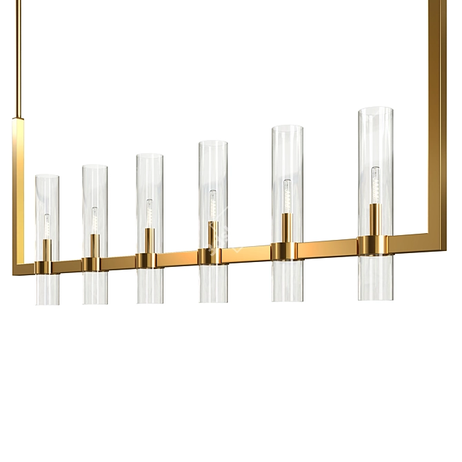 Sleek 6-Light Modern Island Pendant 3D model image 1