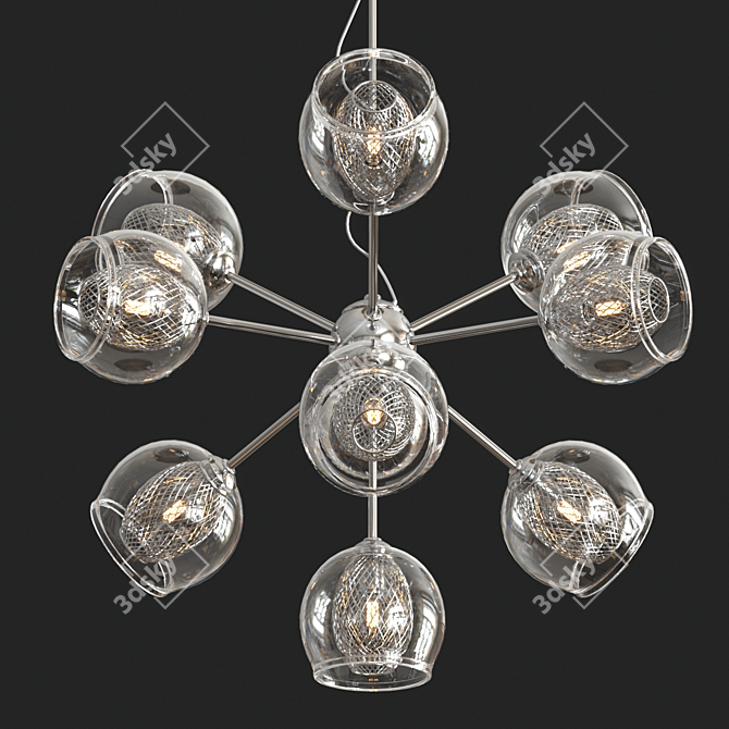 Cosmos Starburst Chandelier: Glamorous Lighting Masterpiece 3D model image 1