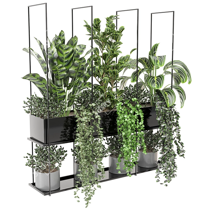 Metal Box Hanging Plants Set - Indoor Décor 3D model image 1