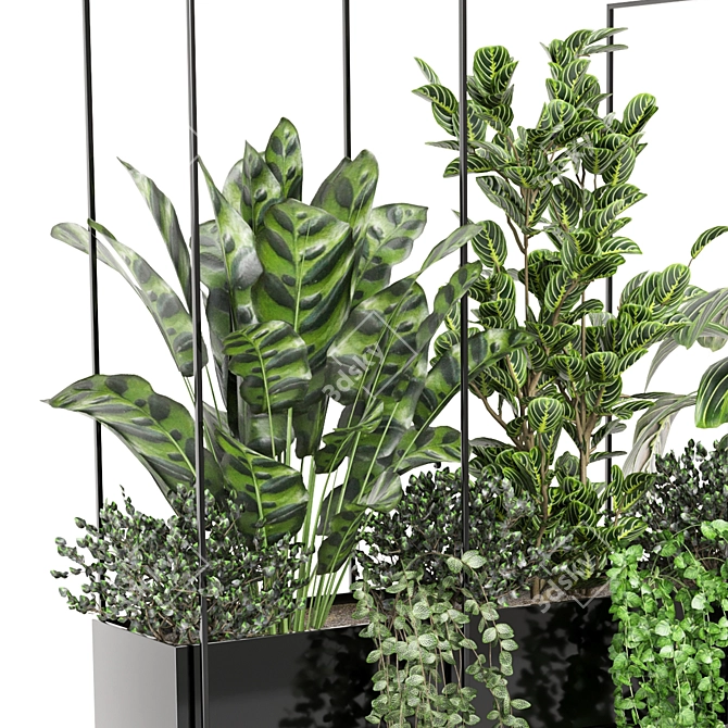 Metal Box Hanging Plants Set - Indoor Décor 3D model image 3