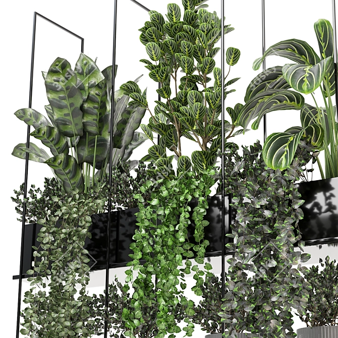 Metal Box Hanging Plants Set - Indoor Décor 3D model image 5