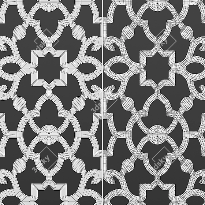 Square Decorative Panel Set 600x600mm 3D model image 6