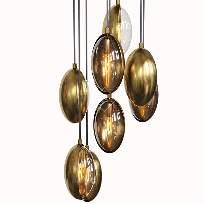 Elegant Pendant Light Set - Dias Lampatron 3D model image 3