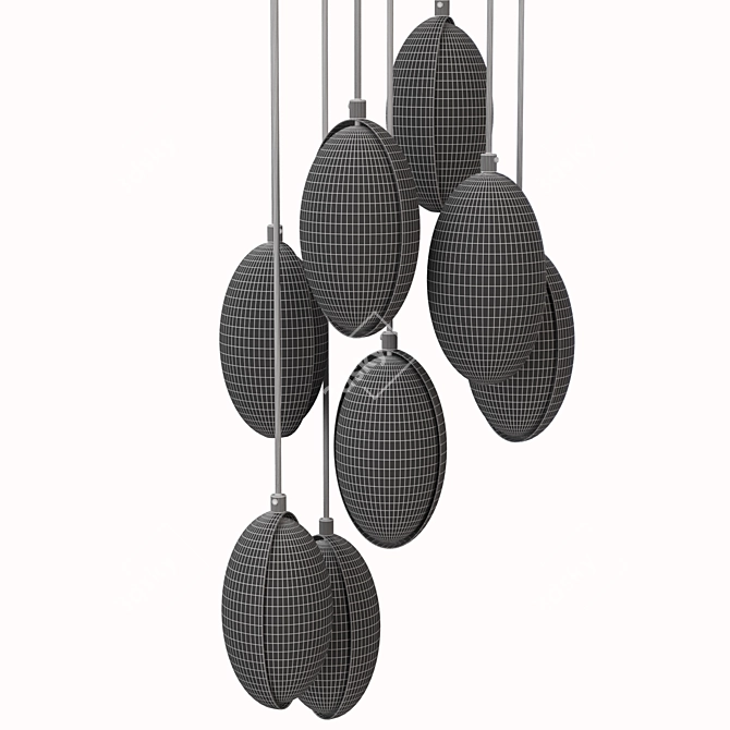 Elegant Pendant Light Set - Dias Lampatron 3D model image 5