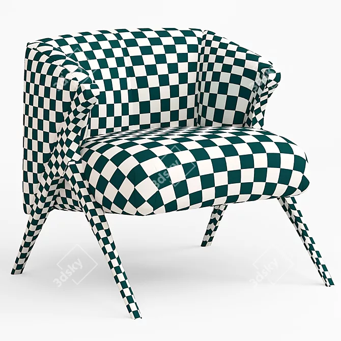 Stylish Florence Fabric Accent Chair 3D model image 7