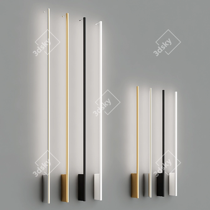 Sleek Dimmable Wall Lamp by Panzeri 3D model image 2