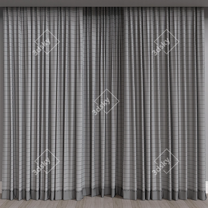 Elegant Vray and Corona Curtain 3D model image 3