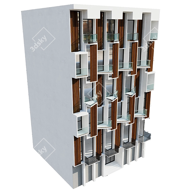 Modern Residential Building 37 3D model image 3