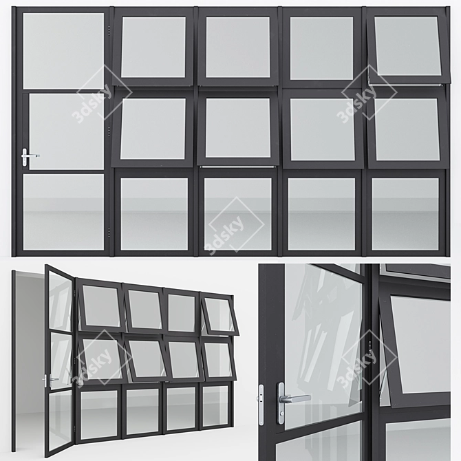  Sleek Aluminum Door Model 15 3D model image 1