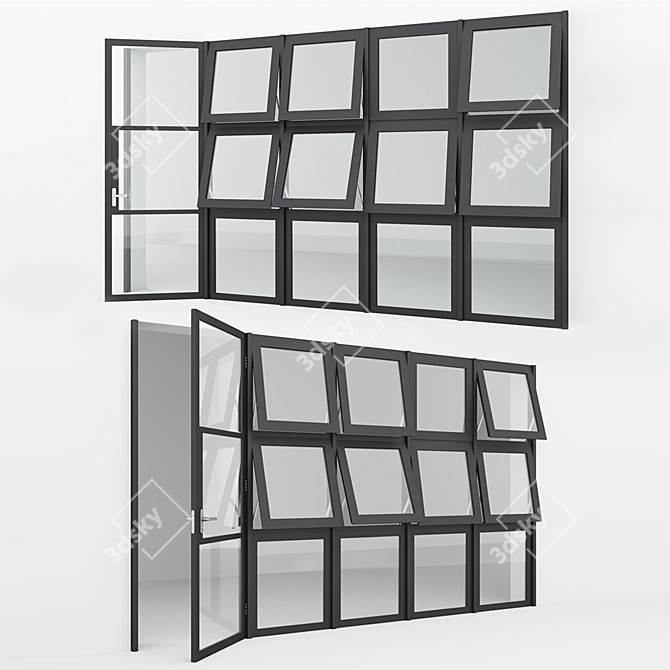  Sleek Aluminum Door Model 15 3D model image 2