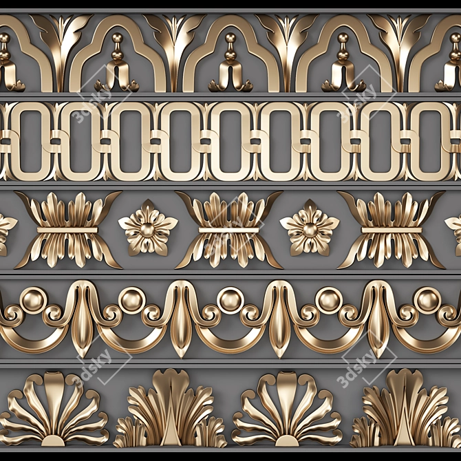 3D Trim Ornaments Pack 3D model image 1