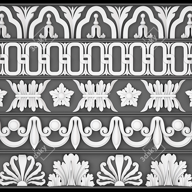 3D Trim Ornaments Pack 3D model image 2