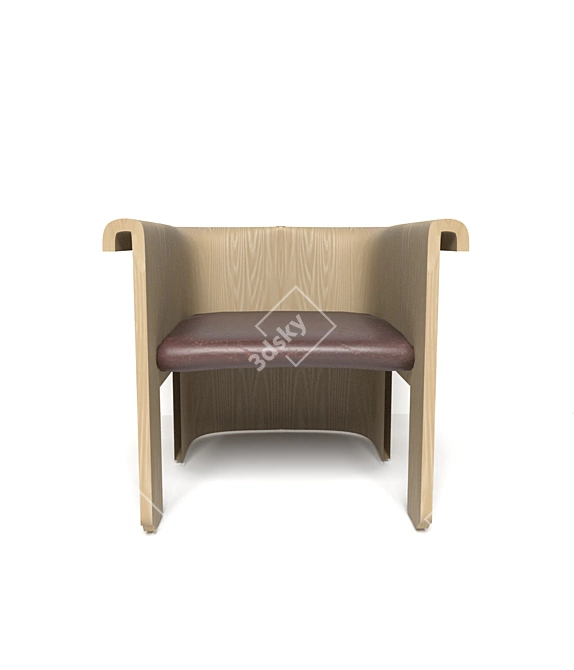 Elegant Velvet Armchair 3D model image 1