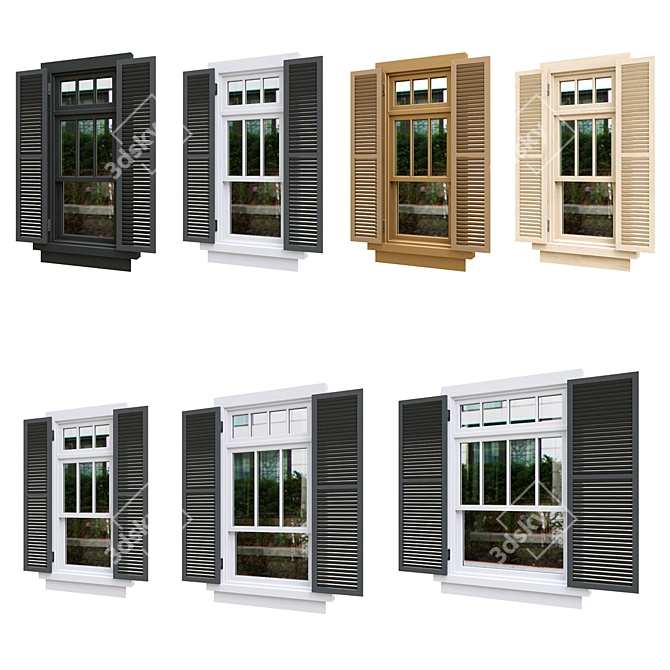 Optimized Exterior Windows v.08 [Pack] 3D model image 1