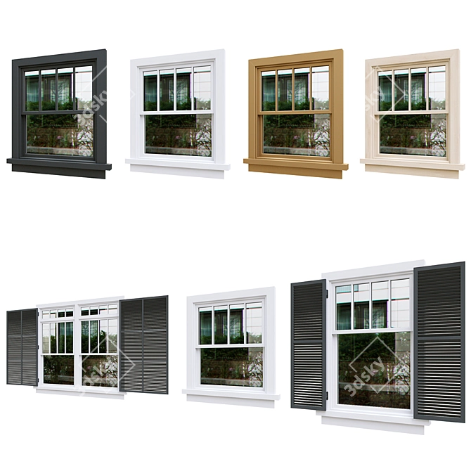 Title: Optimized Exterior Windows Pack 3D model image 1