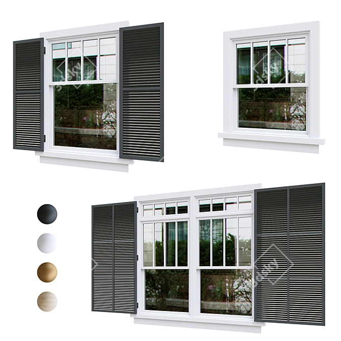 Title: Optimized Exterior Windows Pack 3D model image 8