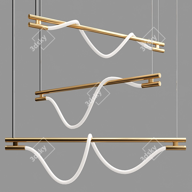 Sleek 4ft Cable Suspension Pendant 3D model image 2