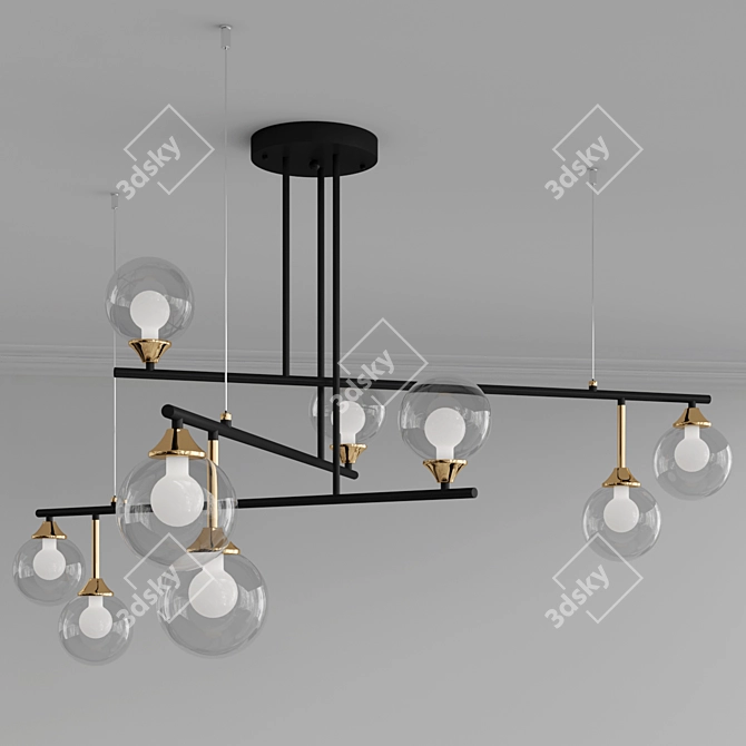 Elegant Glass Chandelier 3D model image 2