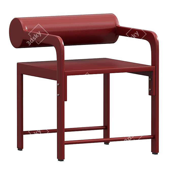 Pompeii Red Lacquered Accent Armchair 3D model image 1