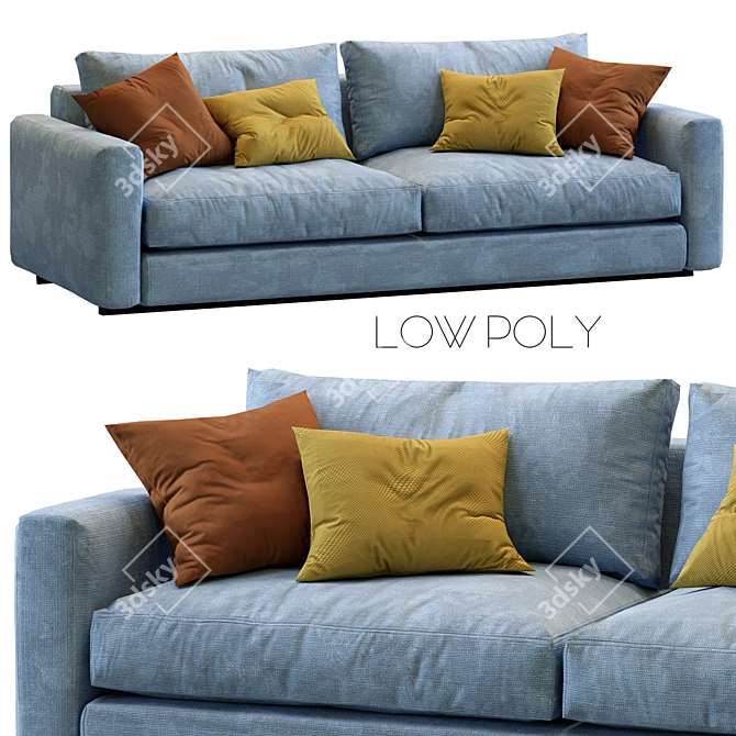 Ferlea Low-Poly Sofa: Minimalist Comfort 3D model image 1